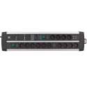 Brennenstuhl Premium-Protect-Line stekkerdoos met 14 contacten, 2x USB en overspanningsbeveiliging / zwart - 3 meter