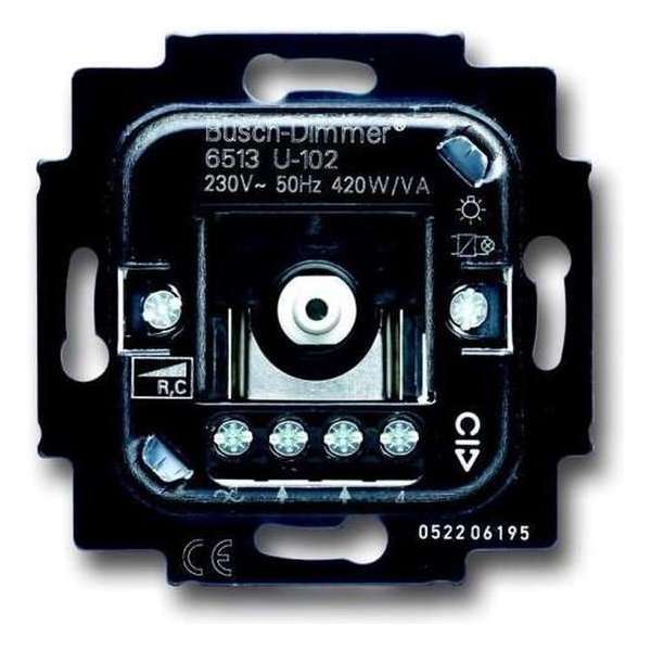 Busch-Jaeger Basiselement - Dimmer 6513 U-102 Druk/draai Busch-Jaeger Basiselement - Dimmer 6513 U-102 Druk/draai