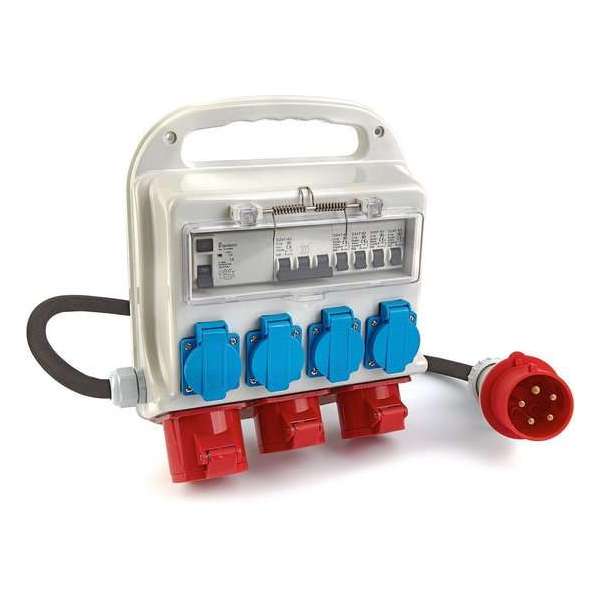 3 x 400 Volt en 4 x 230 Volt verdeelblok, Stekkerdoos 3 x 400 Volt en 4 x 230 Volt verdeelblok, Stekkerdoos