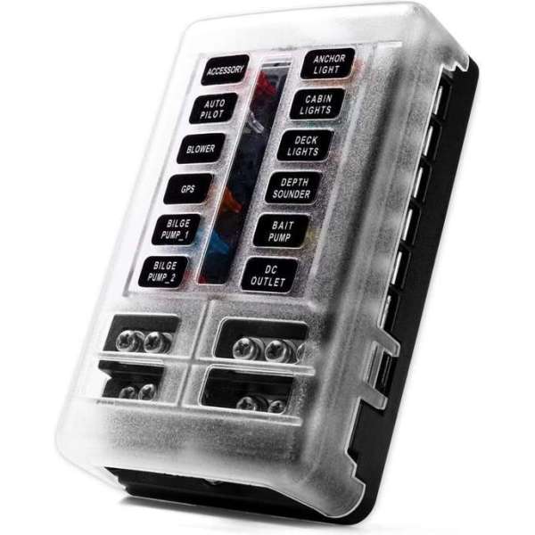 Luxe zekeringhouder 12 met led indicator Luxe zekeringhouder 12 met led indicator