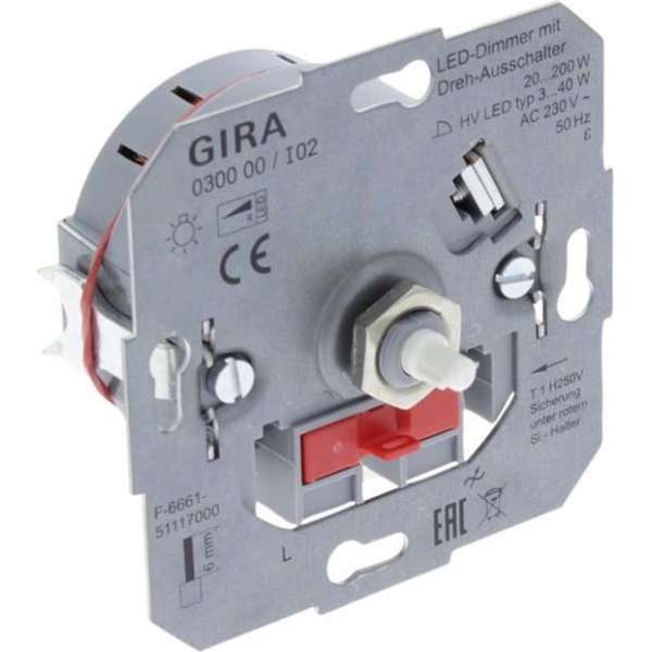 Gira dimmer – inbouw – LED 3–60W – universeel – 20–210W – element Gira dimmer – inbouw – LED 3–60W – universeel – 20–210W – element