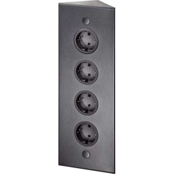 Hoekstopcontact zwart Thebo 4 stopcontacten Hoekstopcontact zwart Thebo 4 stopcontacten