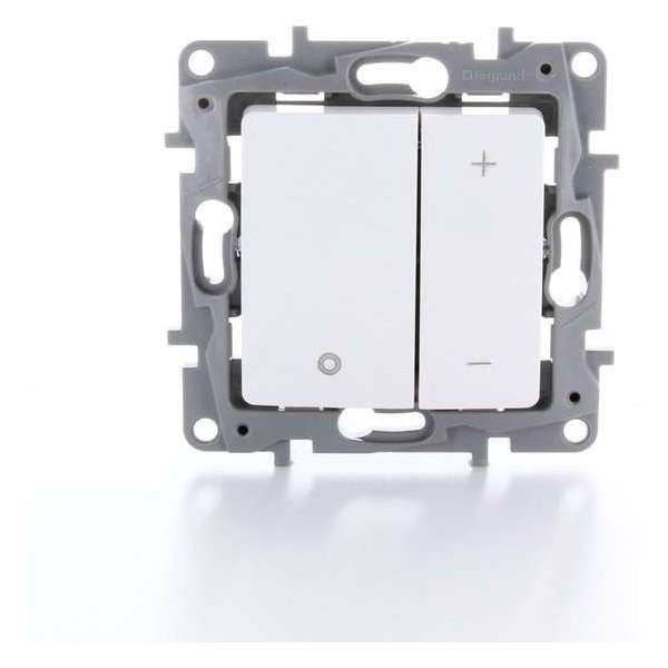 Legrand NILOÉ universele inbouw LED dimmer met drukknop - wit Legrand NILOÉ universele inbouw LED dimmer met drukknop - wit