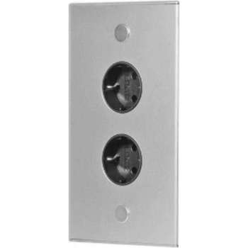 Hoekstopcontact 2-voudig RVS Thebo