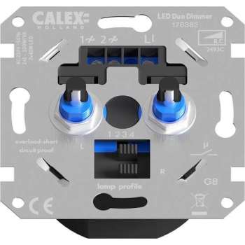 CALEX - LED DUO Dimmer - Dubbele Inbouwdimmer - Dubbel Knop - 3-70W