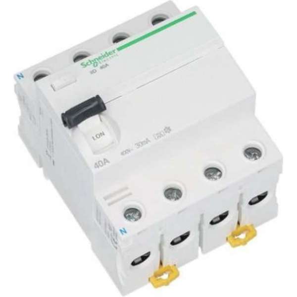 Schneider Electric aardlekschakelaar 4 polig 40 Ampere 30mA ILD K Schneider Electric aardlekschakelaar 4 polig 40 Ampere 30mA ILD K