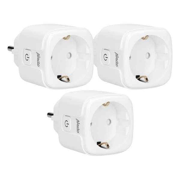 Alecto SMART-PLUG20 TRIPLE - Smart wifi tussenstekker met energiemeter, 16A, 3680W, 3 pack, wit Alecto SMART-PLUG20 TRIPLE - Smart wifi tussenstekker met energiemeter, 16A, 3680W, 3 pack, wit