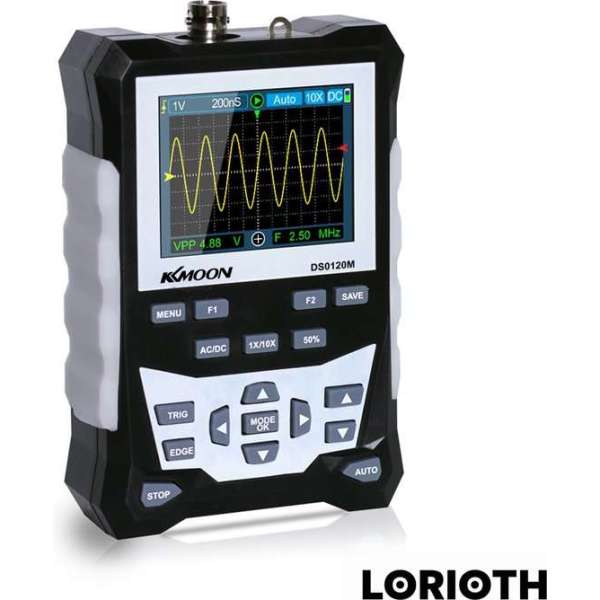 LORIOTH® Professionele Oscilloscoop - Digitale Oscilloscoop - 120Mhz Bandbreedte - 500msa/S Sample Rate - Zwart LORIOTH® Professionele Oscilloscoop - Digitale Oscilloscoop - 120Mhz Bandbreedte - 500msa/S Sample Rate - Zwart