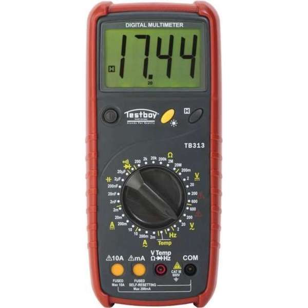 Testboy Digitale multimeter TB 313, meetbereikbeveiliging, 28 mm LCD-display Testboy Digitale multimeter TB 313, meetbereikbeveiliging, 28 mm LCD-display