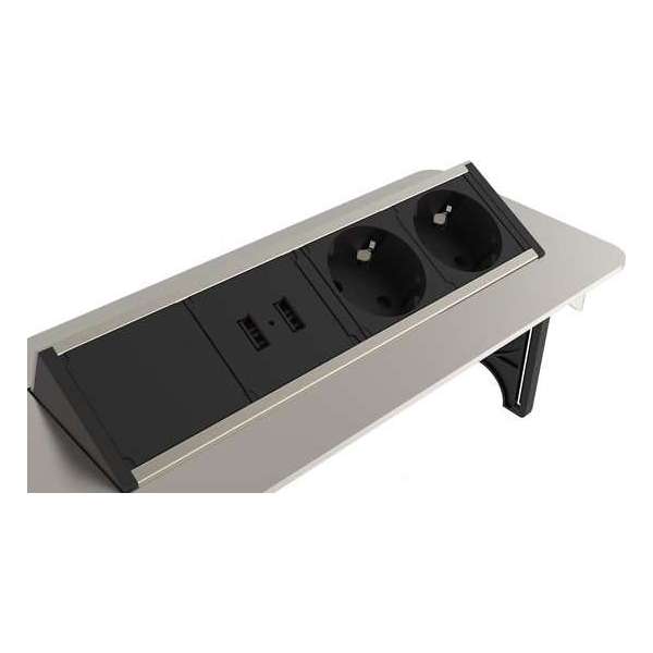 SCHÜTTE E2 Pop-up Inbouw Stekkerdoos met 2 Stopcontacten en 2 USB-A Laadpunten SCHÜTTE E2 Pop-up Inbouw Stekkerdoos met 2 Stopcontacten en 2 USB-A Laadpunten