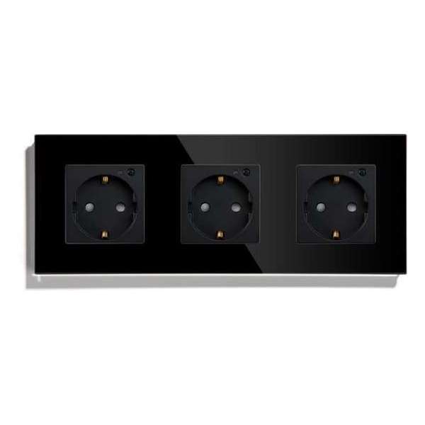 SmartinHuis - Slim drievoudig stopcontact - Wifi - Zwart SmartinHuis - Slim drievoudig stopcontact - Wifi - Zwart