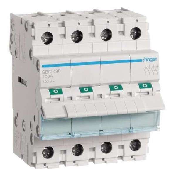 Hager Hoofdschakelaar4P 100A SBN490 Hager Hoofdschakelaar4P 100A SBN490
