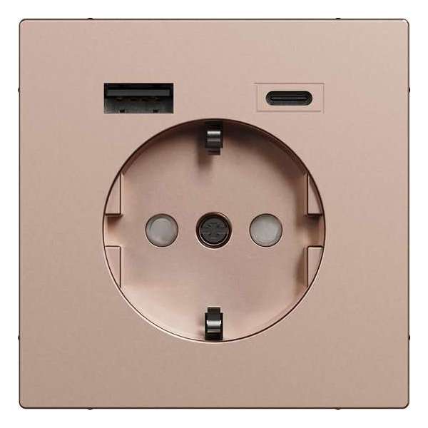 Stopcontact - Inbouw - Randaarde - USB Type A+C - Champagne Metallic - Systeem Design - Schneider Electric - MTN2367-6051 Stopcontact - Inbouw - Randaarde - USB Type A+C - Champagne Metallic - Systeem Design - Schneider Electric - MTN2367-6051