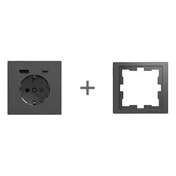 USB-Stopcontact A+C Compleet - Antraciet - Merten D-Life - Schneider Electric - MTN2367-6534_TO USB-Stopcontact A+C Compleet - Antraciet - Merten D-Life - Schneider Electric - MTN2367-6534_TO
