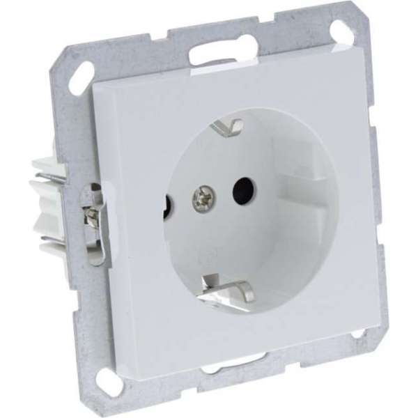 Q-Link S–Line contactdoos – 1–voudig – randaarde – polarwit – 10 stuks Q-Link S–Line contactdoos – 1–voudig – randaarde – polarwit – 10 stuks