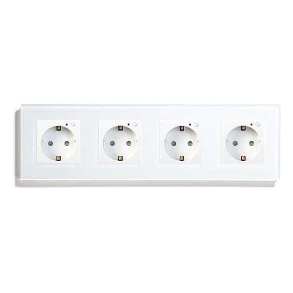SmartinHuis - Slim viervoudig stopcontact - Wifi - Wit SmartinHuis - Slim viervoudig stopcontact - Wifi - Wit