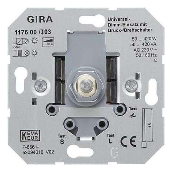 GIRA 1176 00 Dimmer Ingebouwd Grijs GIRA 1176 00 Dimmer Ingebouwd Grijs