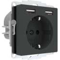 2USB inChargePRO USB AA stopcontact 12W 2.4A Antraciet