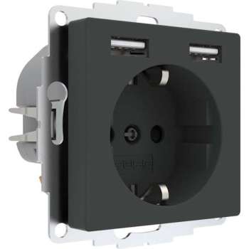 2USB inChargePRO USB AA stopcontact 12W 2.4A Antraciet
