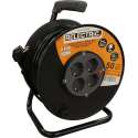Relectric Kabelhaspel – 50m – 4 stopcontacten – Met oprolknop - Randaarde - RELEC492183