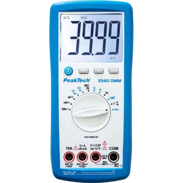 Peaktech 3340: Digitale multimeter ~ 4.000 tellingen ~ 600V AC / DC ~ 10A AC / DC - Auto-bereik Peaktech 3340: Digitale multimeter ~ 4.000 tellingen ~ 600V AC / DC ~ 10A AC / DC - Auto-bereik