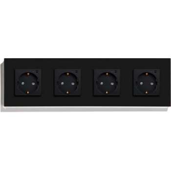 SmartinHuis - Slim viervoudig stopcontact - Wifi - Zwart