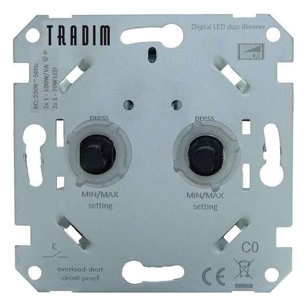 Tradim 2496 Digitale duo muurdimmer Tradim 2496 Digitale duo muurdimmer