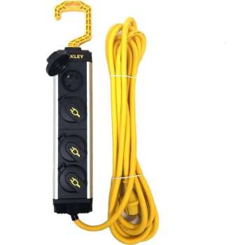 Stanley Stekkerdoos Hook 4-voudig 5 Meter Aluminium Zwart