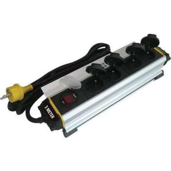 Stanley Stekkerdoos Clamp 4-voudig 3 Meter Aluminium Zwart