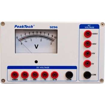 PeakTech 3296 Analoge voltmeter - 0 ... 0,1 / 1/10/100 / 1000V AC / DC