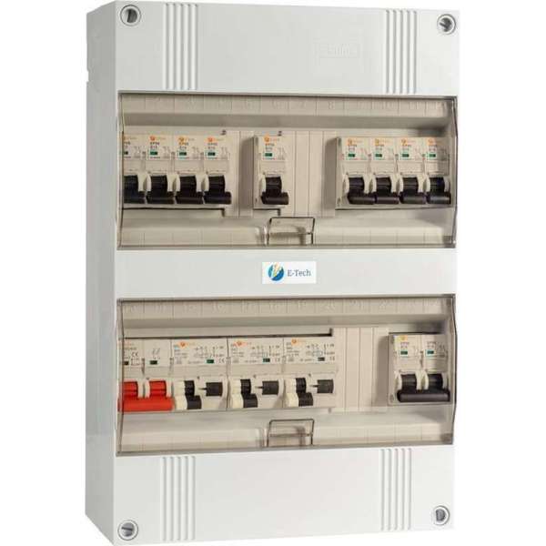 1 fase E-Tech groepenkast 9 groepen en 1 kookgroep 1 fase E-Tech groepenkast 9 groepen en 1 kookgroep