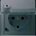 Gira TX44 inbouw stopcontact met randaarde klapdeksel met slot antraciet 44967