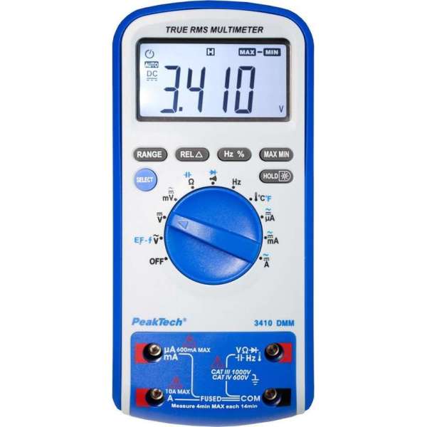 PeakTech 3410 Digitale multimeter ~ 6.000 counts ~ 1000V AC / DC ~ 10A AC / DC met TrueRMS PeakTech 3410 Digitale multimeter ~ 6.000 counts ~ 1000V AC / DC ~ 10A AC / DC met TrueRMS