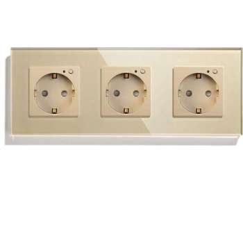 SmartinHuis - Slim drievoudig stopcontact - Wifi - Goud