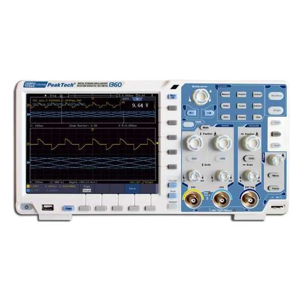 PeakTech 1360 100 MHz / 2 CH, 1 GS / s, alles-in-één touchscreen-oscilloscoop PeakTech 1360 100 MHz / 2 CH, 1 GS / s, alles-in-één touchscreen-oscilloscoop