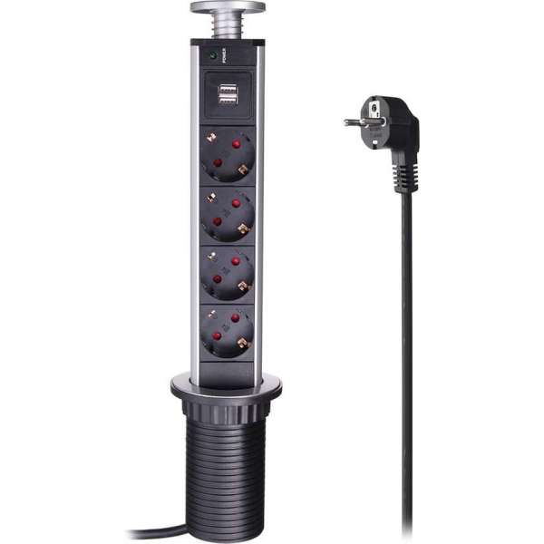 EU Plug PULL UP 4 Stopcontact 2 USB 16A Poort Opladen Keuken Tafel Desktop Sockets Intrekbare Werkbladen Werkblad EU Plug PULL UP 4 Stopcontact 2 USB 16A Poort Opladen Keuken Tafel Desktop Sockets Intrekbare Werkbladen Werkblad