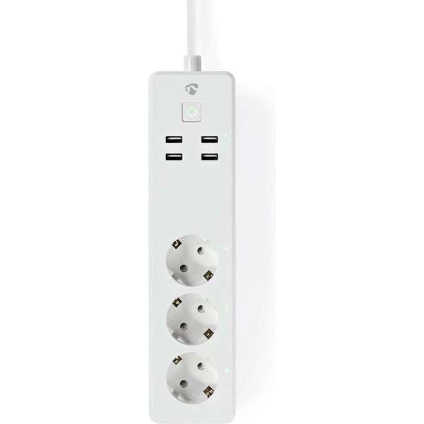 Wi-Fi Smart Stekkerdoos 3x Schuko Type F | 4x USB | 16 A Wi-Fi Smart Stekkerdoos 3x Schuko Type F | 4x USB | 16 A