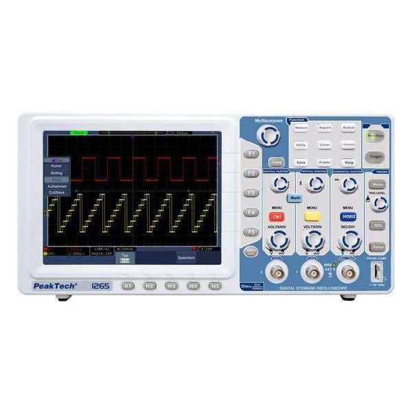 Peaktech 1265: 30 MHz / 2 CH, 250 MSa / s, digitale opslag oscilloscoop Peaktech 1265: 30 MHz / 2 CH, 250 MSa / s, digitale opslag oscilloscoop