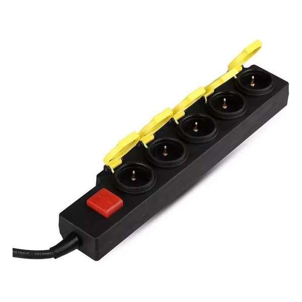 3x Buiten stekkerdoos met 5 stopcontacten incl. 3 meter kabel IP44 spatwaterbestendig 3x Buiten stekkerdoos met 5 stopcontacten incl. 3 meter kabel IP44 spatwaterbestendig