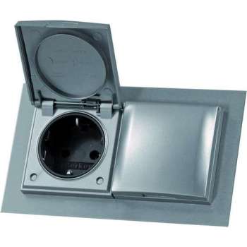 Thebo Dubbele inbouw contactdoos - Inox
