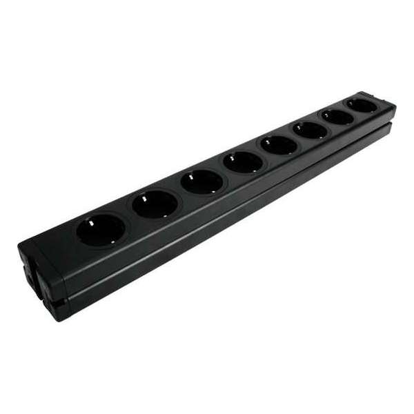 EUROLITE distributeur 8-voudig ALU zwart EUROLITE distributeur 8-voudig ALU zwart
