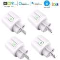 4x DrPhone VOICE® - Slimme Stekker- Schakelaar/Stopcontact - Smart Home - Spraakgestuurd bedienen - Google Home / Alexa - Wit