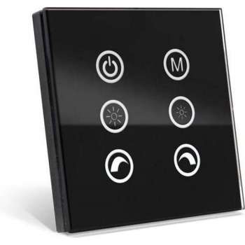 LED wandbediening Touch Panel RGB Multifunctioneel - Zwart LEDC12