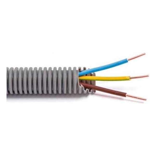 Flexibele voorbedrade buis met VOB installatiedraad - 3G2,5mm² Ø 16mm, 100 meter - FLEX FE3G25 Flexibele voorbedrade buis met VOB installatiedraad - 3G2,5mm² Ø 16mm, 100 meter - FLEX FE3G25