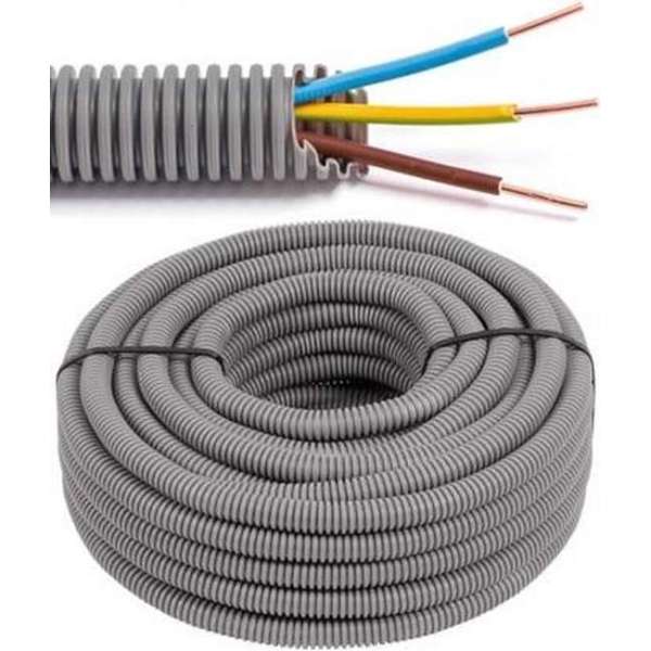 Flexibele voorbedrade buis met VOB installatiedraad - 3G1,5mm² Ø 16mm, 50 meter - FLEX MN503G15 Flexibele voorbedrade buis met VOB installatiedraad - 3G1,5mm² Ø 16mm, 50 meter - FLEX MN503G15