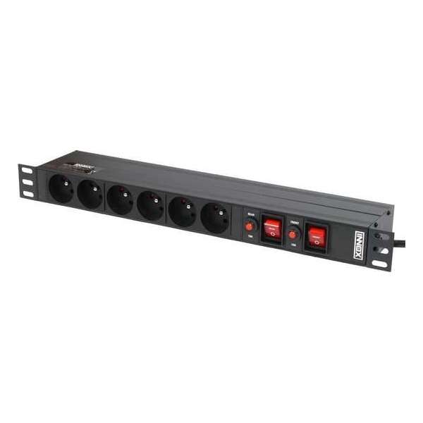 Innox RPD FR14F-FS-CB 19 inch stroomverdeler met cb penaarde Innox RPD FR14F-FS-CB 19 inch stroomverdeler met cb penaarde