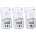 Set van 3x stuks digitale timers/tijdklokken met afdekklepje voor binnen gebruik