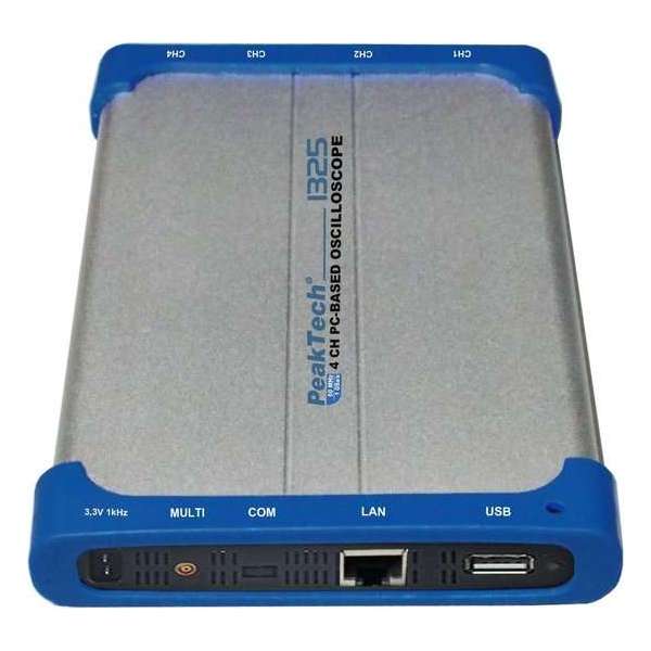 PeakTech 1325 60 MHz/4-CH, 500 MSa/s PC based oscilloscope with USB, LAN