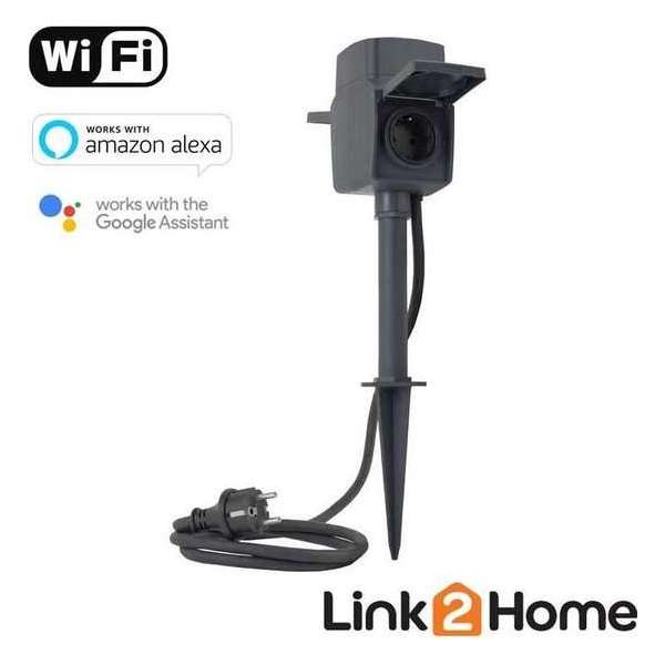 WIFI stekkerdoos voor buiten - 2 voudig - bedienbaar via app WIFI stekkerdoos voor buiten - 2 voudig - bedienbaar via app
