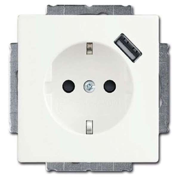 Busch-Jaeger Future Linear Stopcontact met USB Wit Busch-Jaeger Future Linear Stopcontact met USB Wit